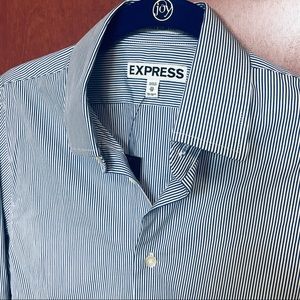 New Express Men’s XS Button Down Blue/White Stripe